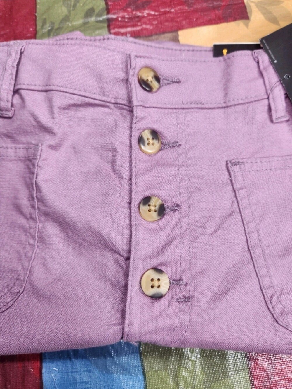 Lee womens Size 12 Medium Relaxed Fit high rise shorts, dark plum NWT 02 - Picture 6 of 9